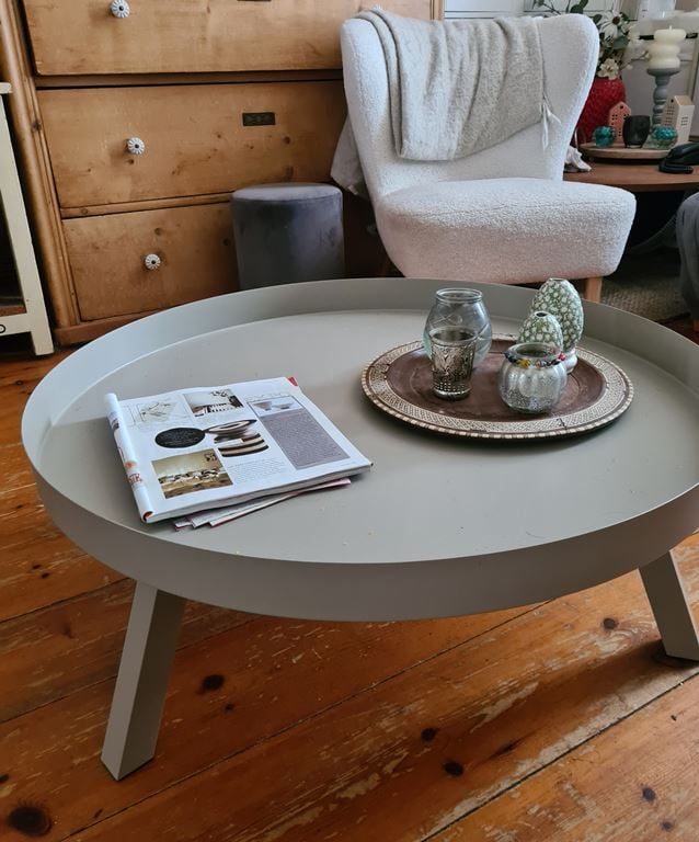 WOOOD Sunny Bijzettafel Buiten - Metaal - Mist - 35 x Ø 80 cm