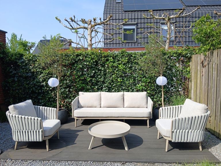 WOOOD Sunny Bijzettafel Buiten - Metaal - Mist - 35 x Ø 80 cm