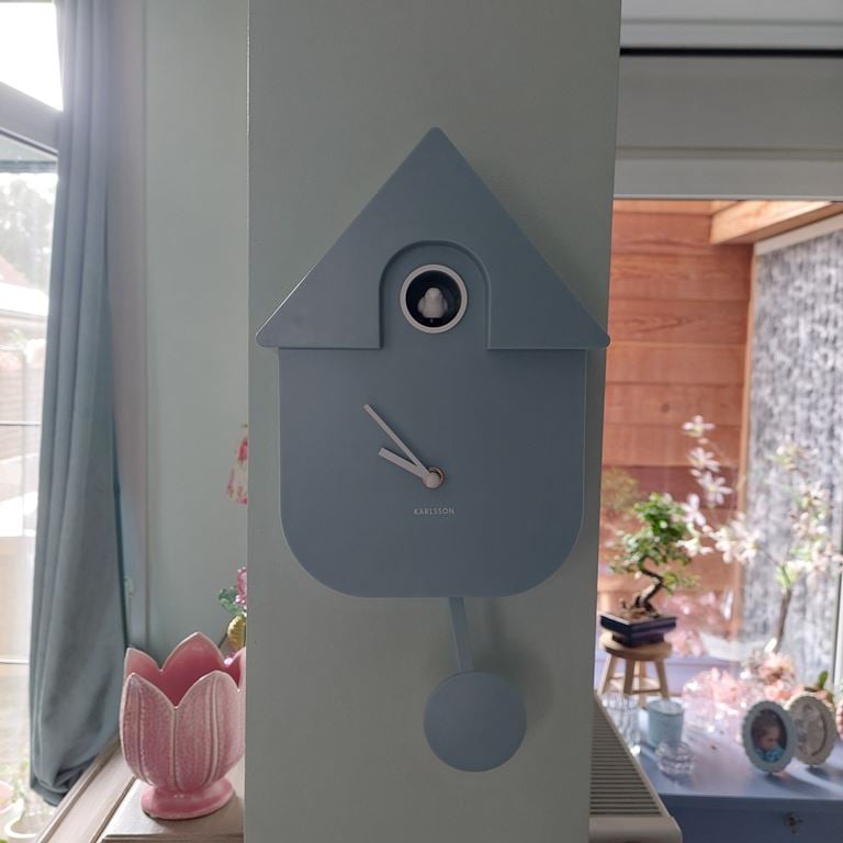Karlsson - Wandklok Modern Cuckoo - Blauw - 8,5x21,5x41cm
