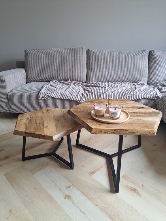 Home67 - Salontafel Kiara - Set van 2 - Achthoekige tafeltjes -