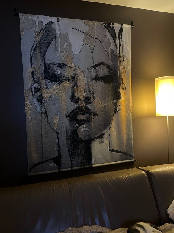 by fonQ  Joy Wandplaat met Metalen Stang 140 x 170 cm