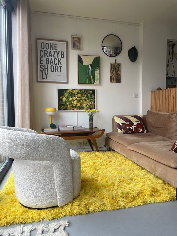 HKliving Fluffy Vloerkleed 150 x 240 cm - Yellow 