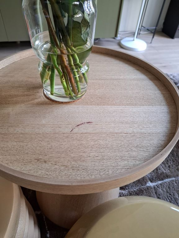 WOOOD Maud Bijzettafel - Hout - Naturel - 50x45x45