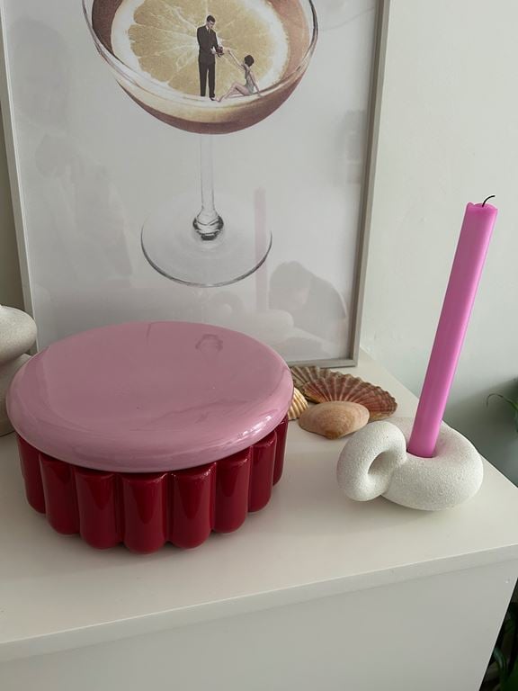 &k amsterdam Charlo Voorraadpot Ø 14,5 cm - Burgundy