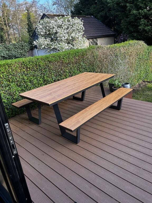 Lesli Living Arezzo picknickset rechthoek polywood teaklook