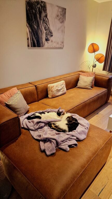 WOOOD Bean Hoekbank met Chaise Longue Links - Eco-leder - Cognac