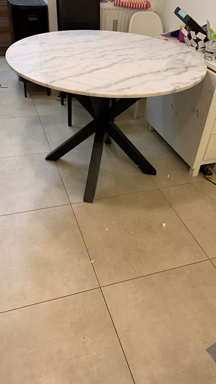 MOOS Bine Eettafel Marmer - Ø 110 cm - Wit 