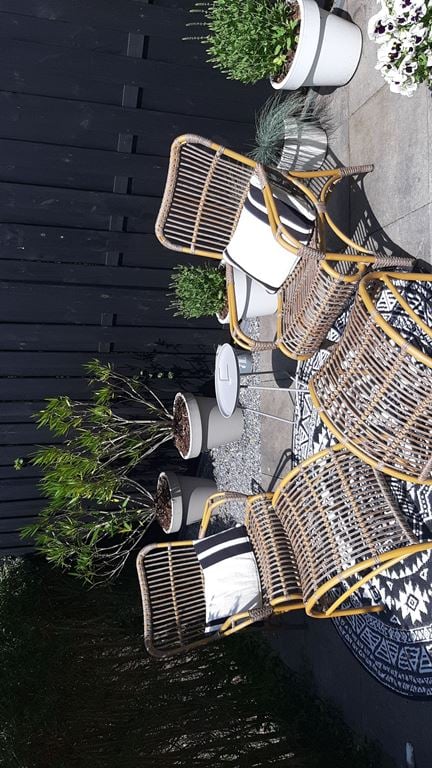 Esschert Design Buitenkleed 180 cm zwart en wit OC18