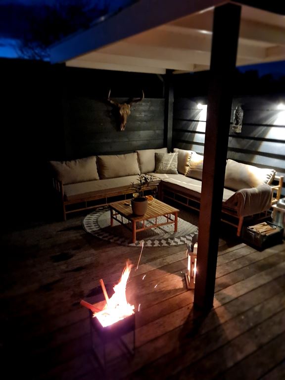 Exotan Bamboo Hoek Loungeset Loungebank + Koffietafel Inclusief