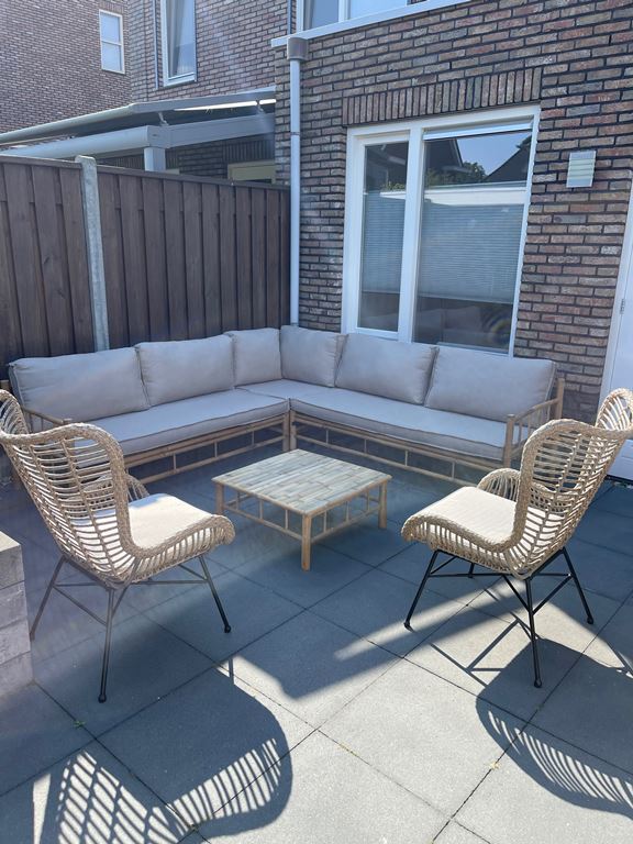 Exotan Bamboo Hoek Loungeset Loungebank + Koffietafel Inclusief
