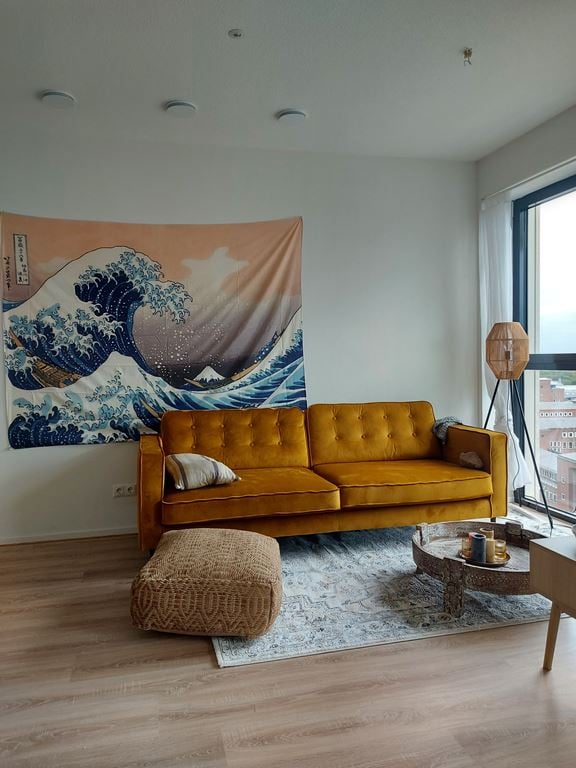 MOOS Studio 3-zitsbank - Fluweel - Oker
