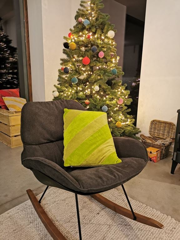 HKliving Striped Velvet Sierkussen 40 x 60 cm - Geel/Mosterd