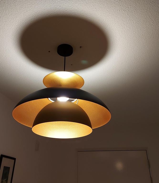 QAZQA Moderne ronde hanglamp zwart met goud 3-laags - Titus