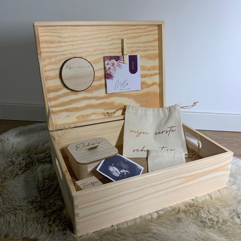 Zeller Houten Opbergkist met Deksel