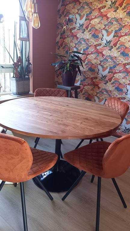Light & Living Eettafel Biboca - Hout|Zwart - Ø120cm