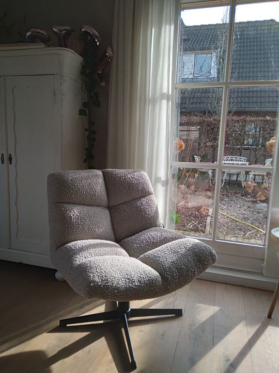 Woood Vinny Fauteuil - Bouclé - Zand