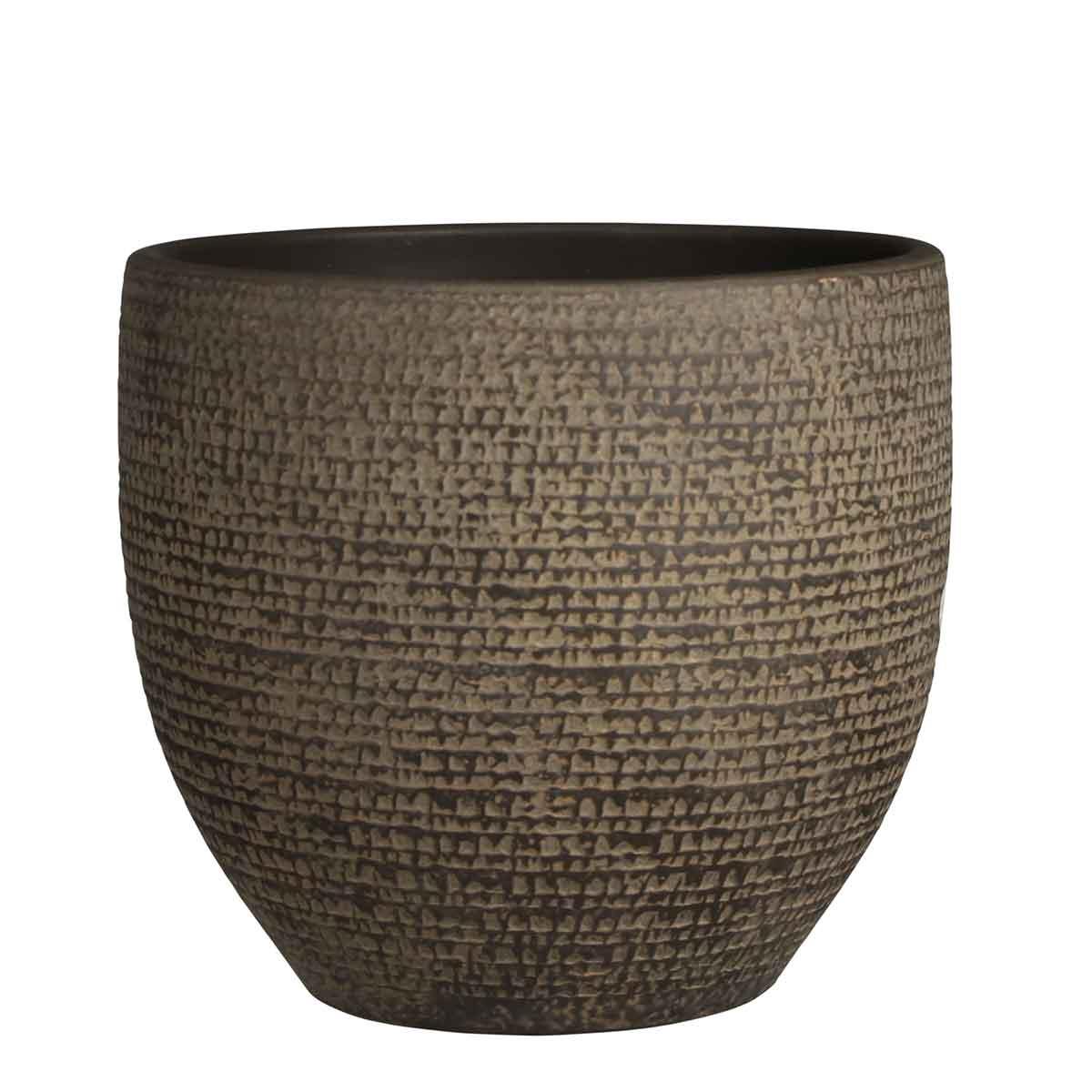 DE BESTE MICA DECORATIONS CARRIE RONDE BLOEMPOT BRUIN MAAT IN CM: 26 x 29