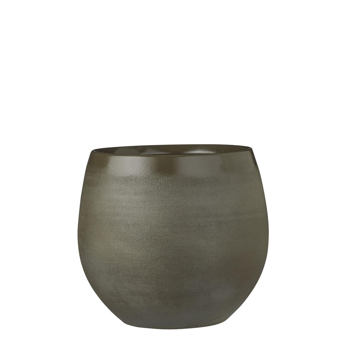DE BESTE MICADECORATIES DOURO BLOEMPOT - H23 x Ø26 cm - TERRACOTTA - GROEN