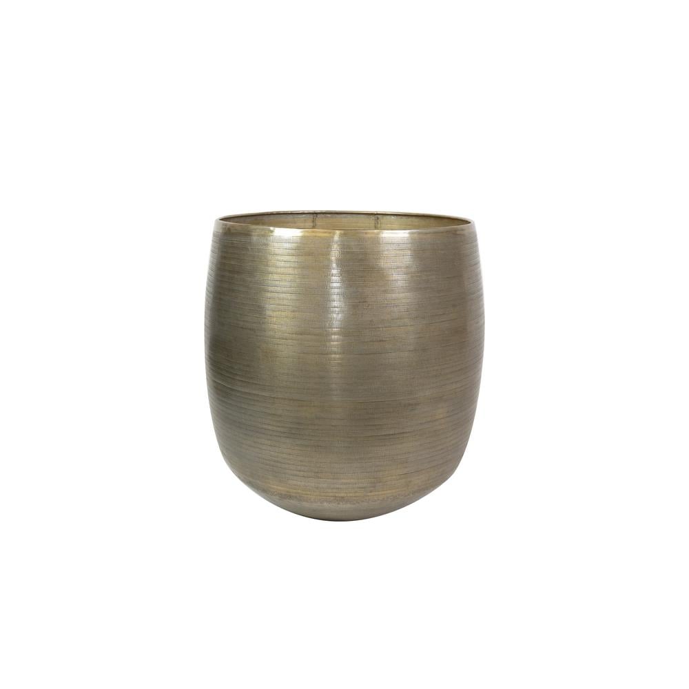 DE BESTE TER STEEGE BLOEMPOT VAN ALUMINIUM IN GOUDEN KLEUR MET EEN DIAMETER VAN 50 CM EN EEN HOOGTE VAN 47 CM