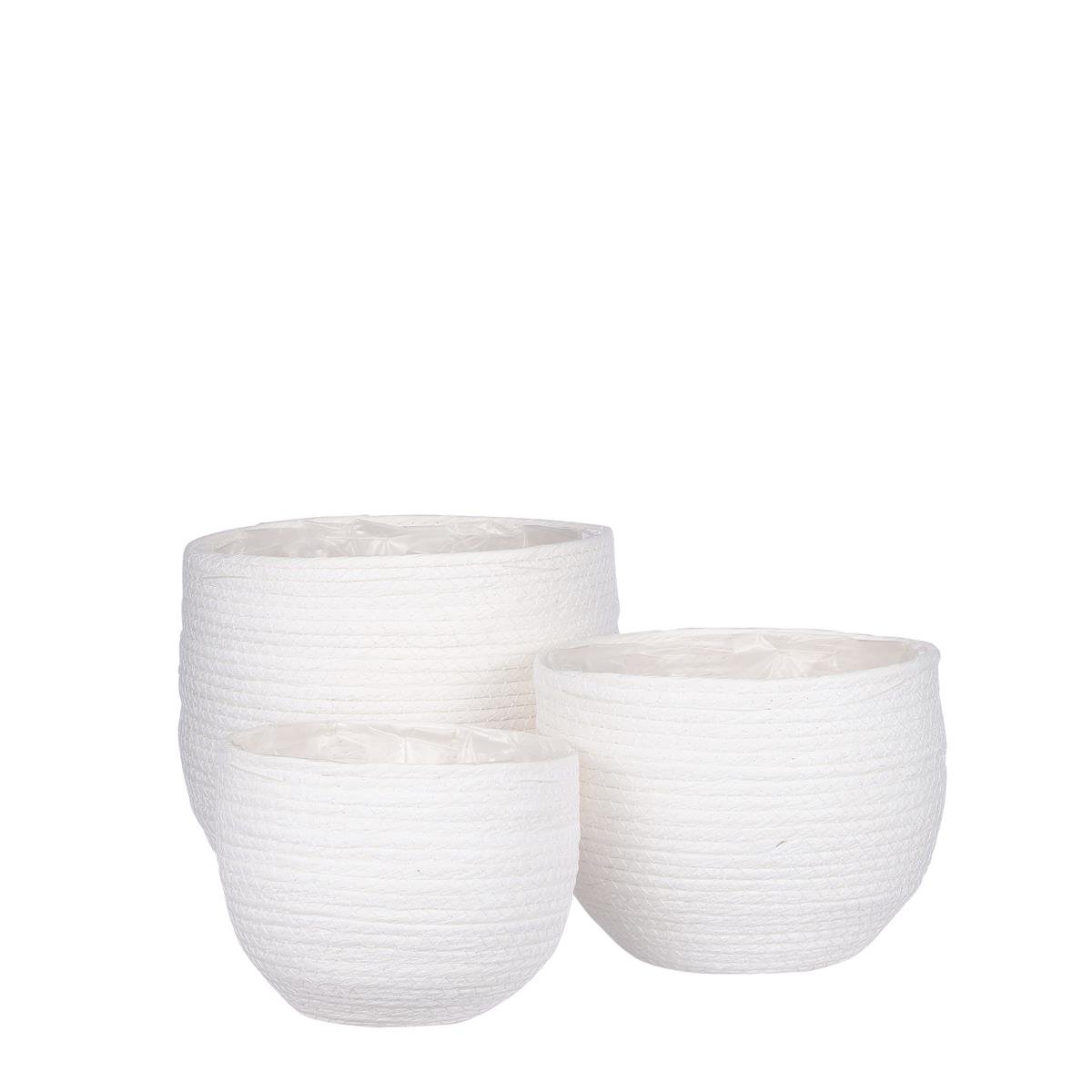 DE BESTE MICA DECORATIONS JORCK MAND VOOR PLANTEN - SET VAN 3 - WIT