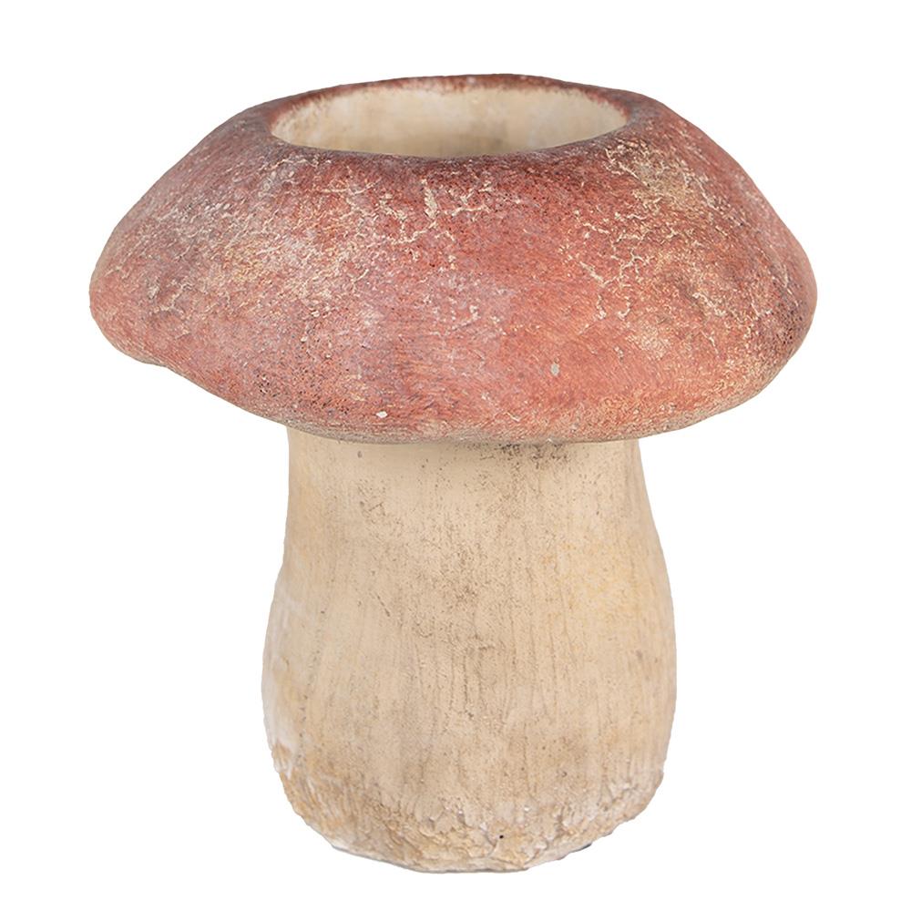DE BESTE CLAYRE & EEF BLOEMPOT: PADDENSTOEL Ø 21X23 CM BRUIN ROOD STEEN BLOEMPOT