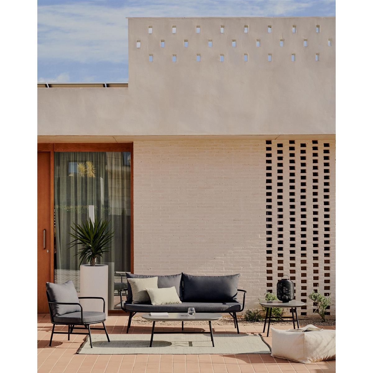 DE BESTE KEUZE: KAVE HOME - BRAMANT STALEN SALONTAFEL MET ZWARTE AFWERKING, 100 X 60