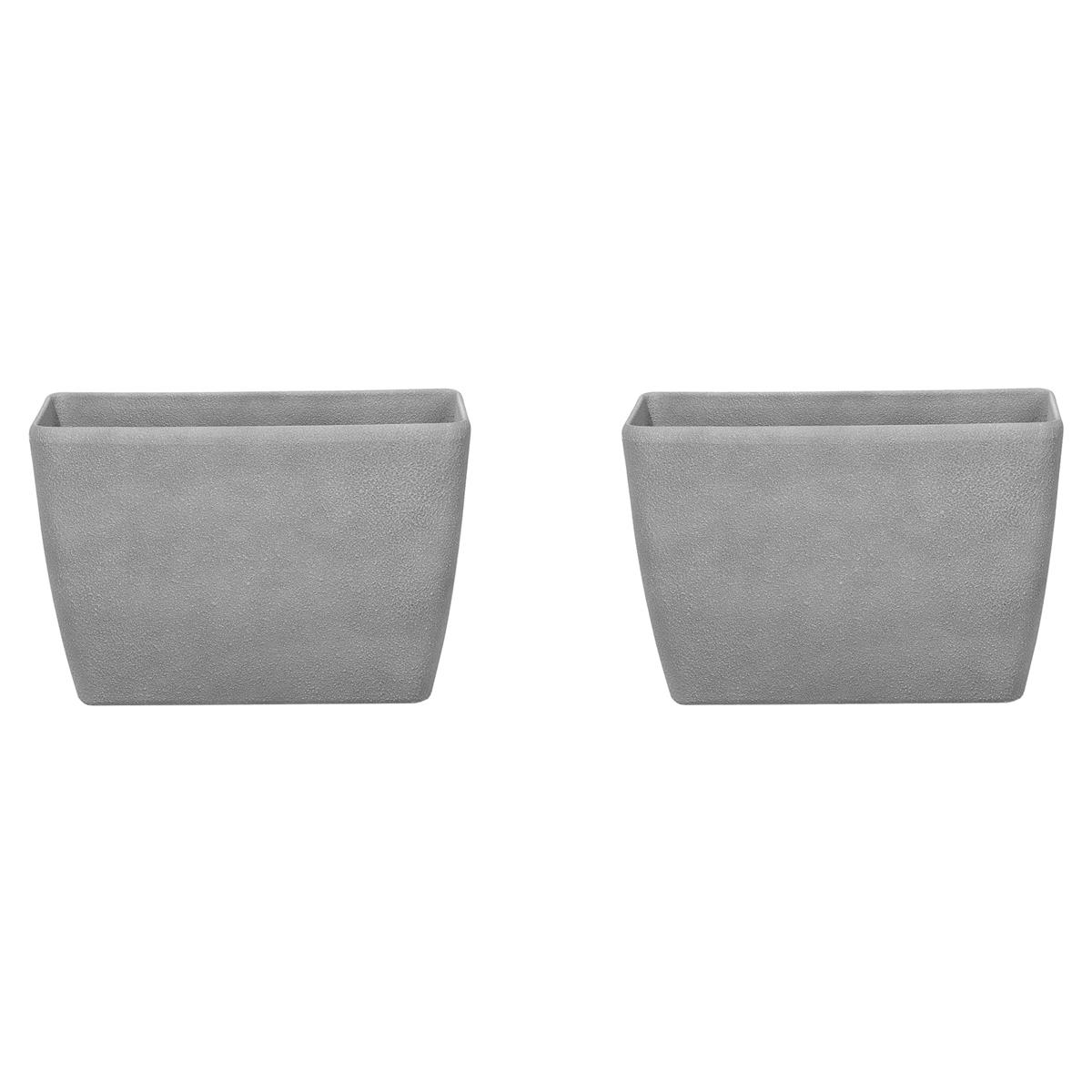 - DE BESTE BLOEMPOT SET VAN 2 - GRIJS - STENENMIX - BELIANI BARIS