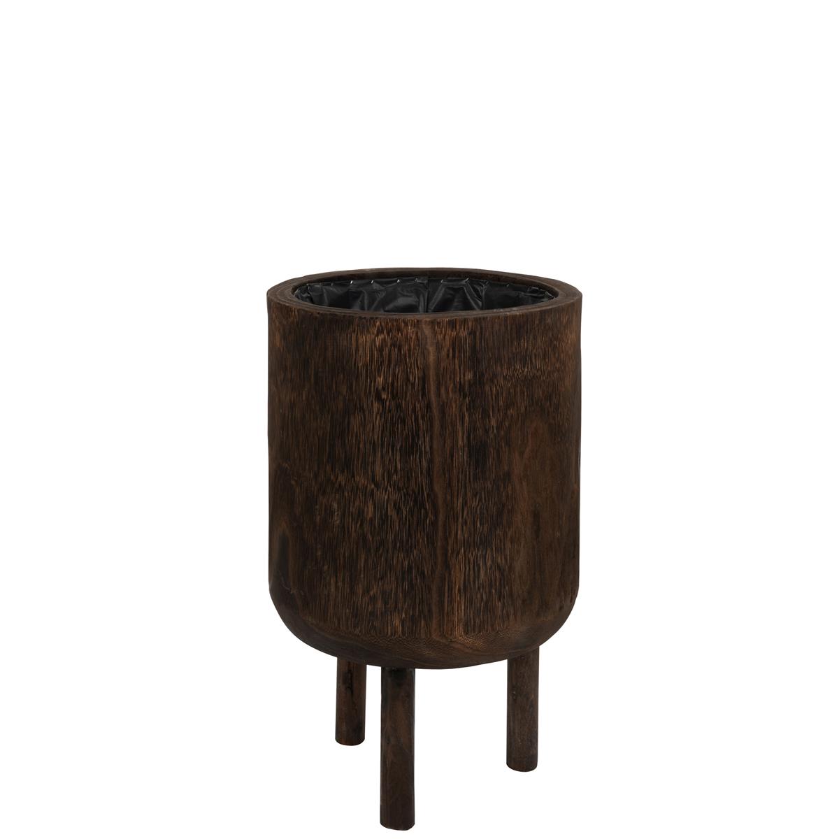 DE BESTE J-LINE BLOEMPOT OP VOET PAULOWNIA - HOUT - BRUIN - LARGE - Ø 32.00 CM
