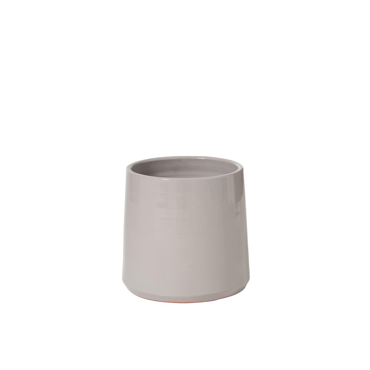 DE BESTE J-LINE BLOEMPOT ROND VAN KERAMIEK IN GRIJS - MEDIUM FORMAAT - DIAMETER 23.00 CM