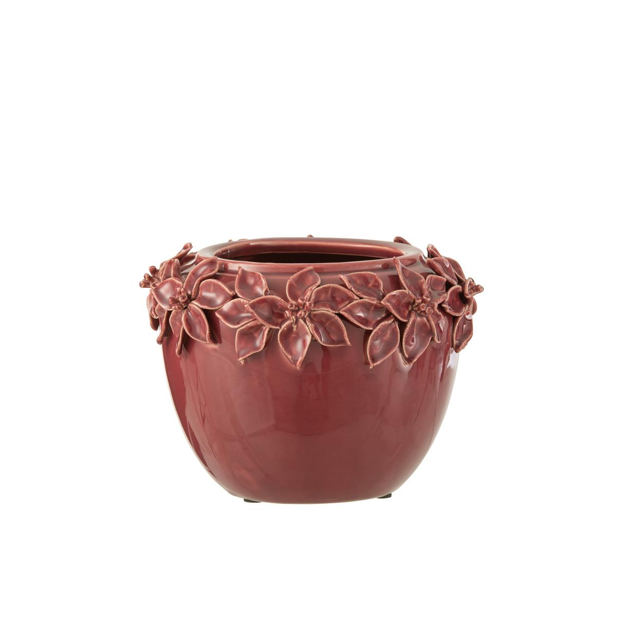 DE BESTE J-LINE BLOEMPOT BLOEM - KERAMIEK - ROZE - LARGE - Ø 22.50 CM