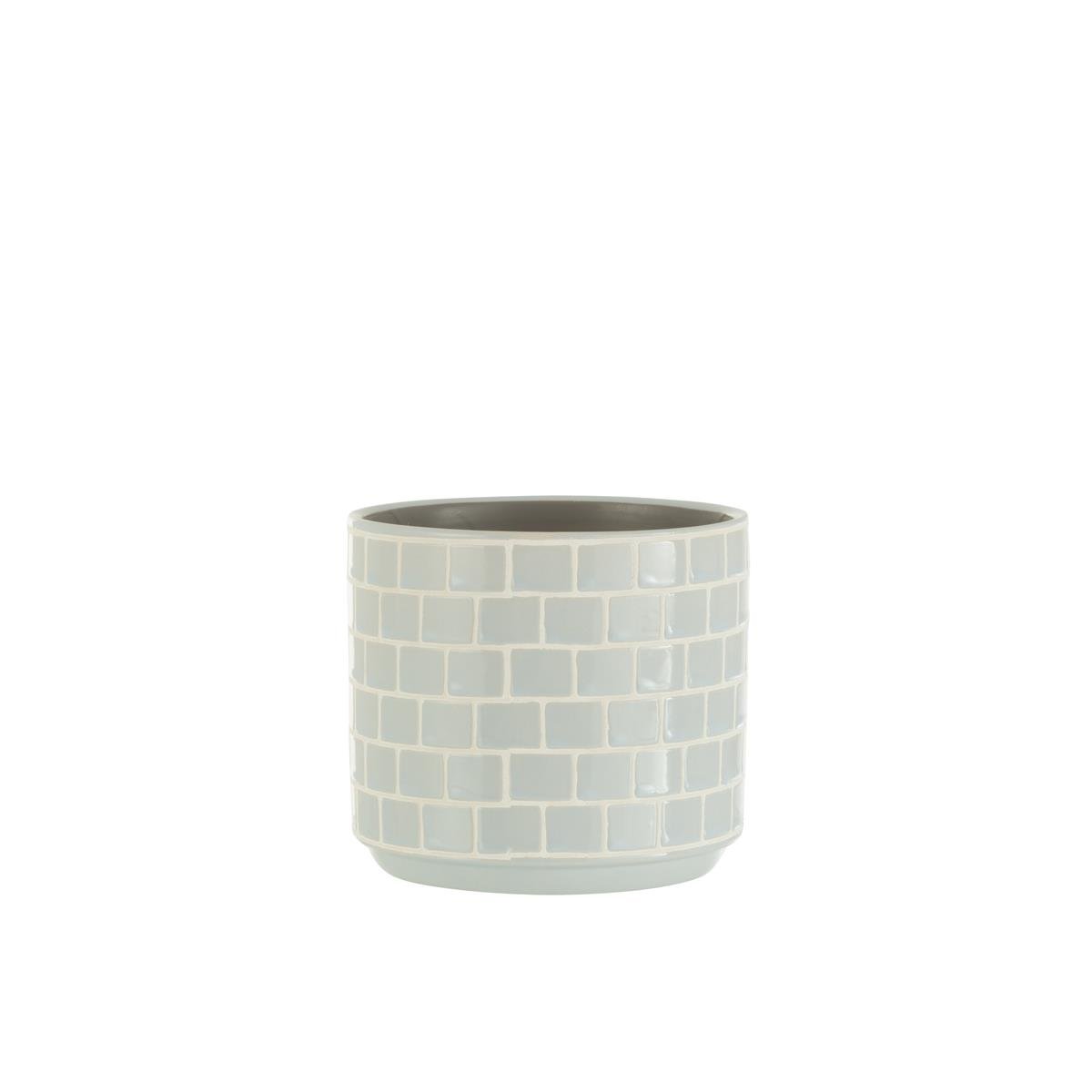DE BESTE J-LINE BLOEMPOT: GLANZEND KERAMIEK IN BLAUW - Ø 14.5 CM - 2 STUKS