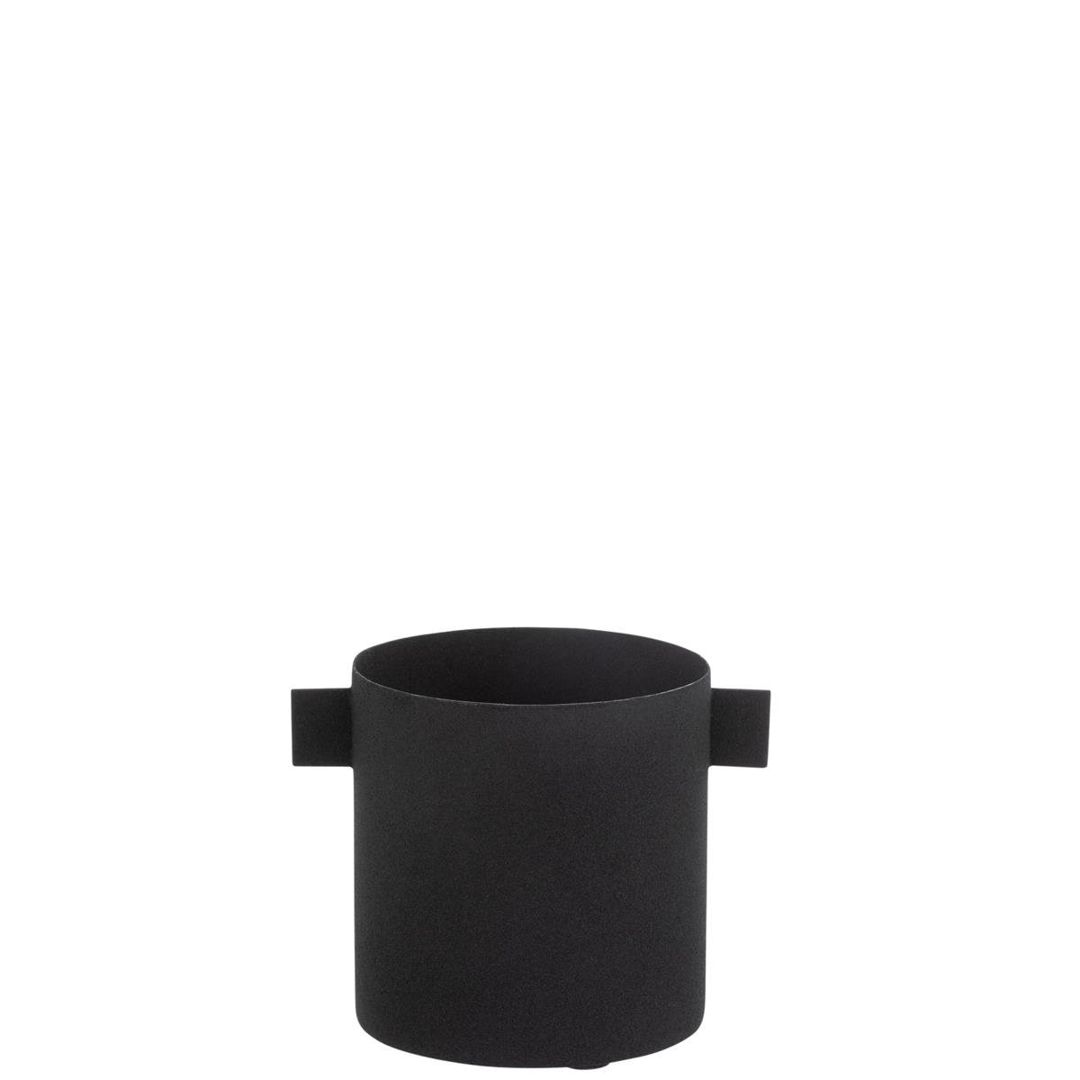 DE BESTE J-Line bloempot Rond - ijzer - zwart - small - Ø 11.00 cm - 2 stuks