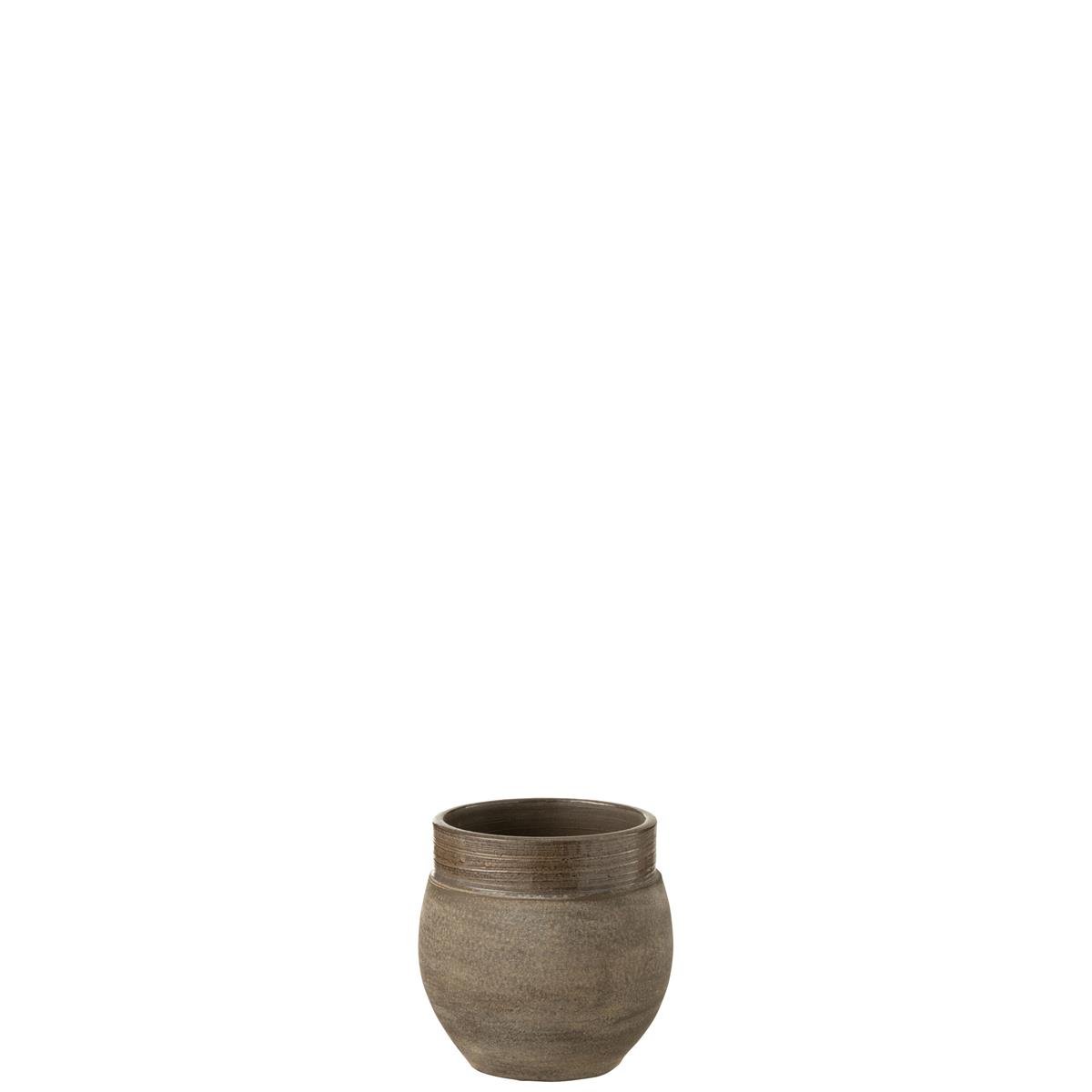 DE BESTE J-LINE BLOEMPOT GIO KERAMIEK BRUIN X-SMALL