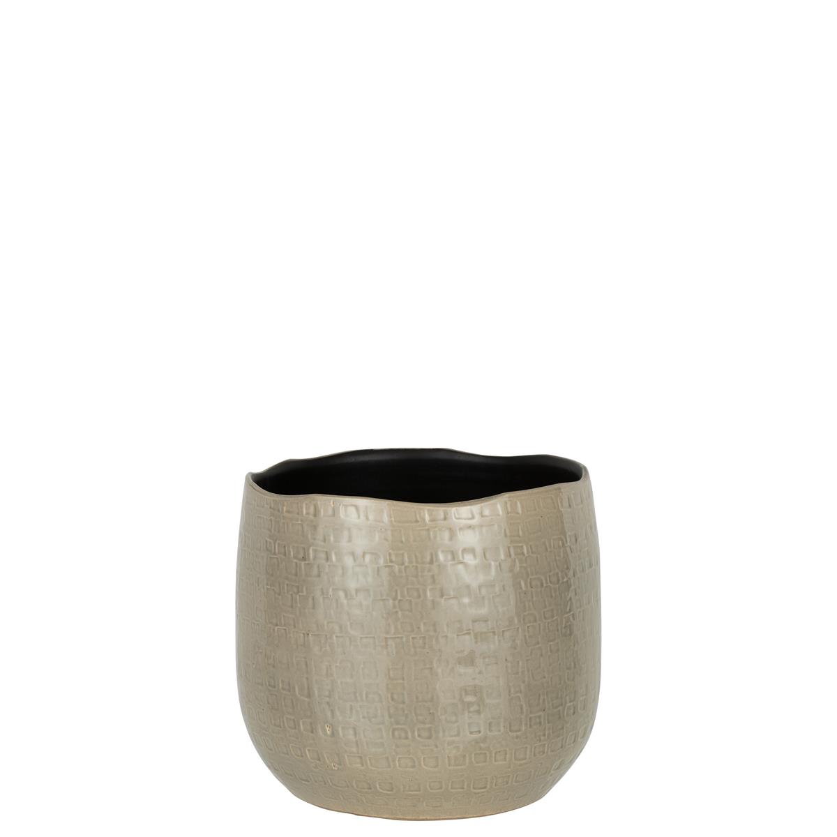 DE BESTE J-LINE BLOEMPOT PATROON - KERAMIEK - LICHTGRIJS - LARGE - Ø 25.50 CM