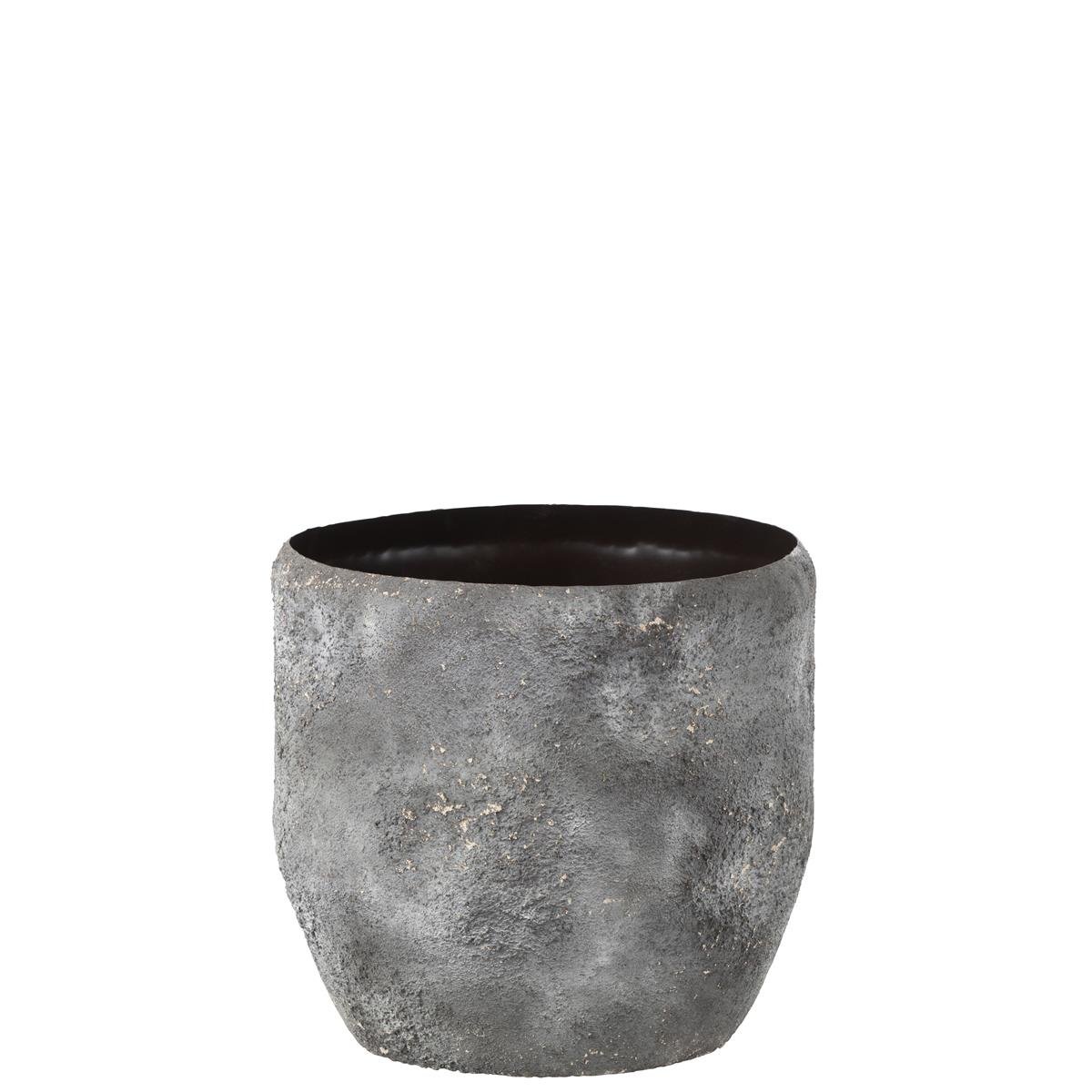 DE BESTE J-LINE BLOEMPOT RUW - METAAL - GRIJS - Ø 40.00 CM