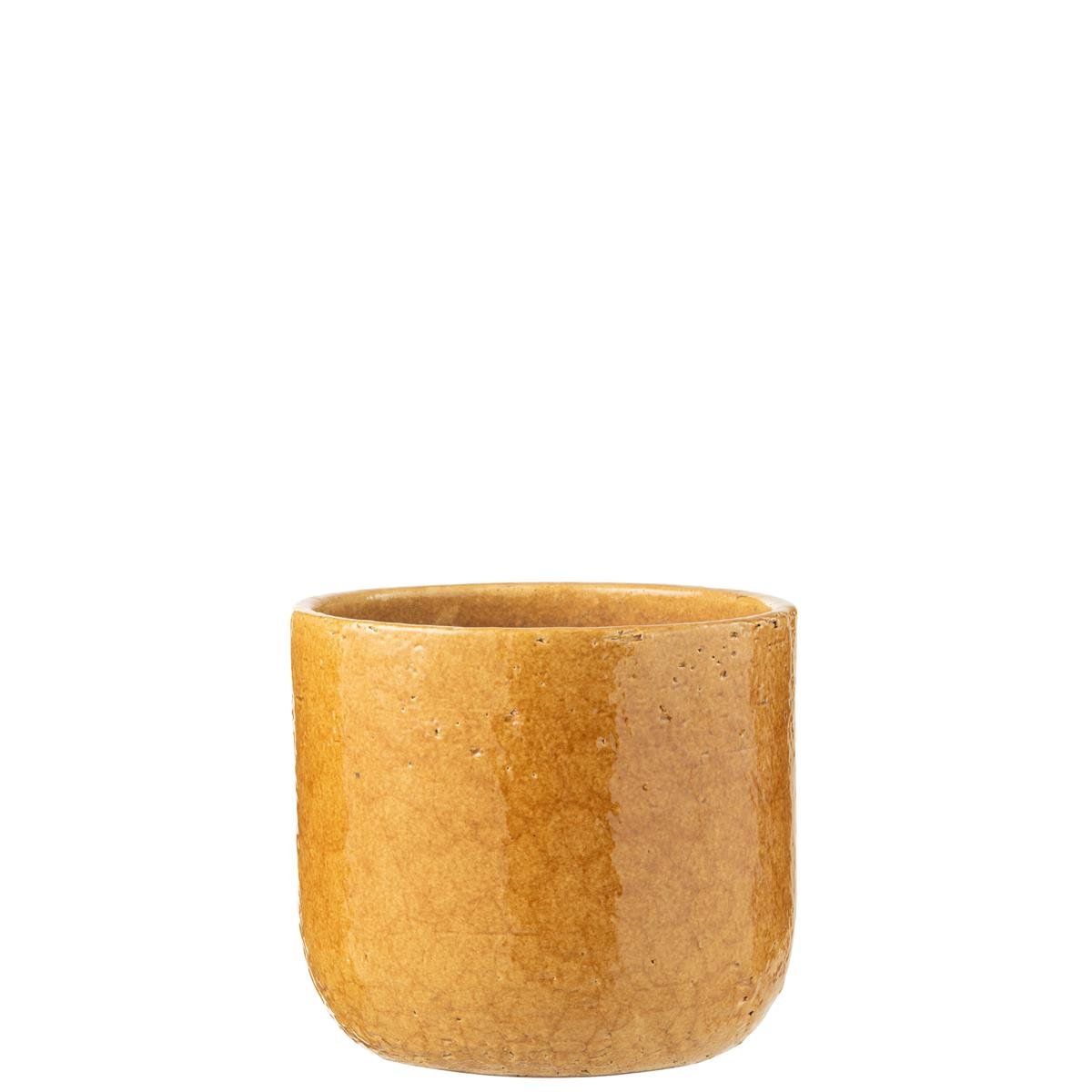 DE BESTE J-LINE BLOEMPOT LEO - KERAMIEK - OKER - EXTRA GROOT - Ø 22.00 CM
