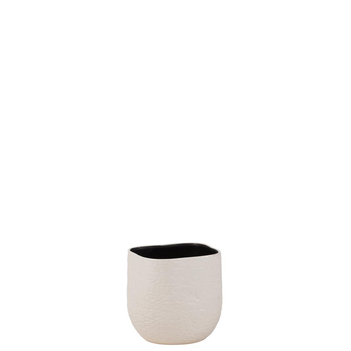 DE BESTE J-LINE BLOEMPOT AUDREY VAN KERAMIEK IN HET WIT IN MEDIUM FORMAAT Ø 22.50 CM