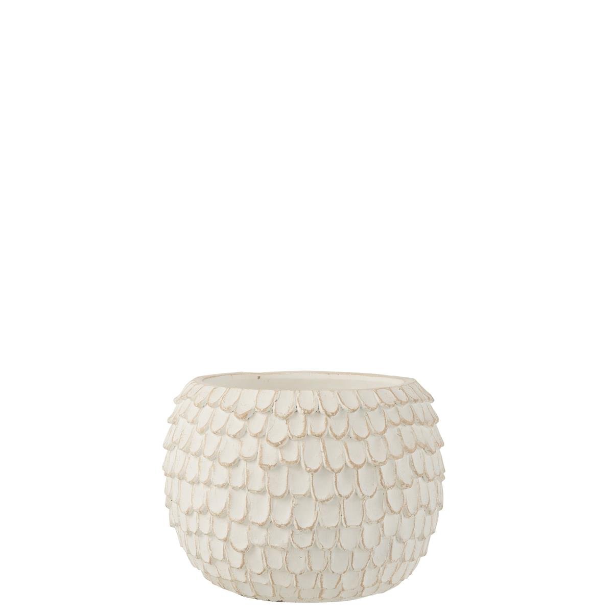 DE BESTE J-LINE BLOEMPOT GEPLANTE - CEMENT - WIT - EXTRA GROOT - Ø 24.00 CM