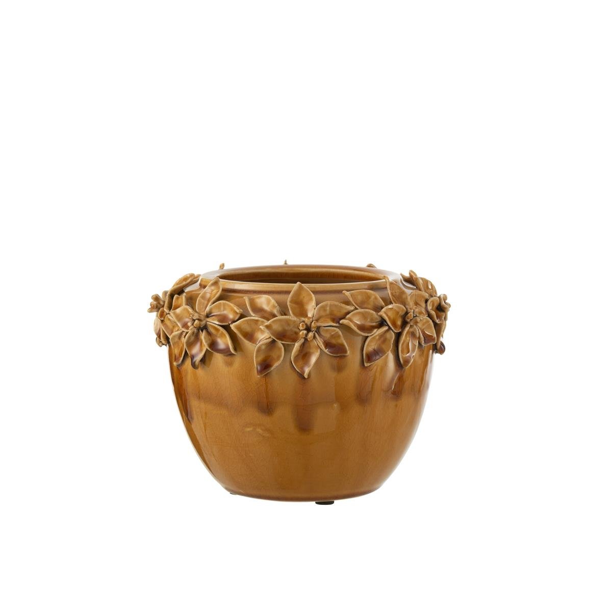 DE BESTE J-LINE BLOEMPOT BLOEM - KERAMIEK - OKER - LARGE - Ø 22.00 CM