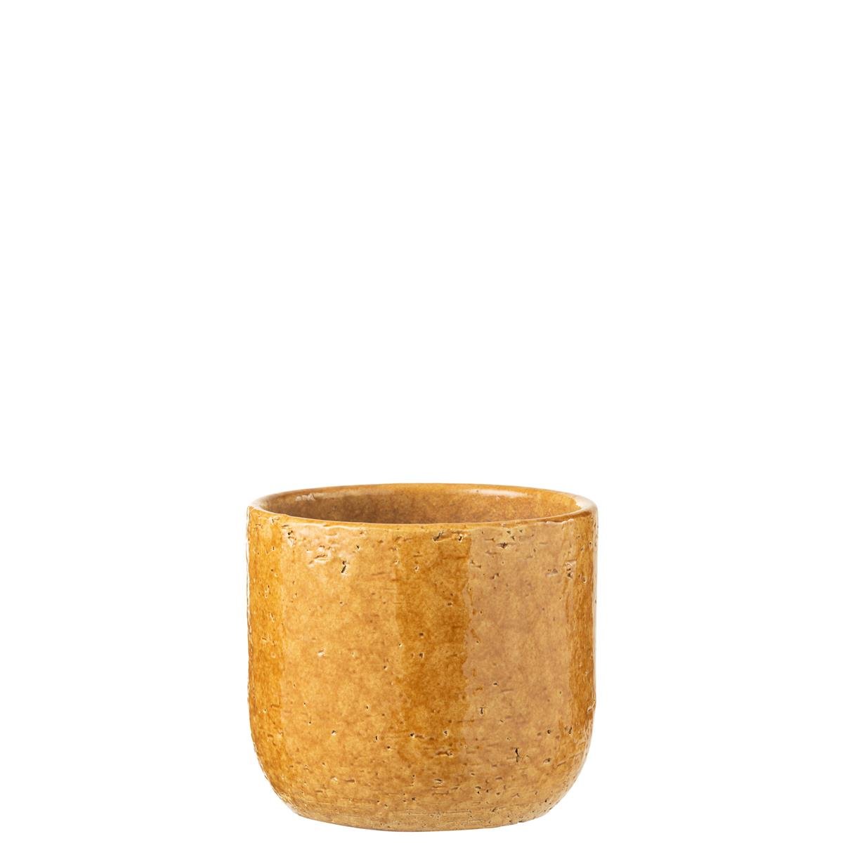 DE BESTE J-LINE BLOEMPOT LEO - KERAMIEK - OKER - LARGE - Ø 20.00 CM