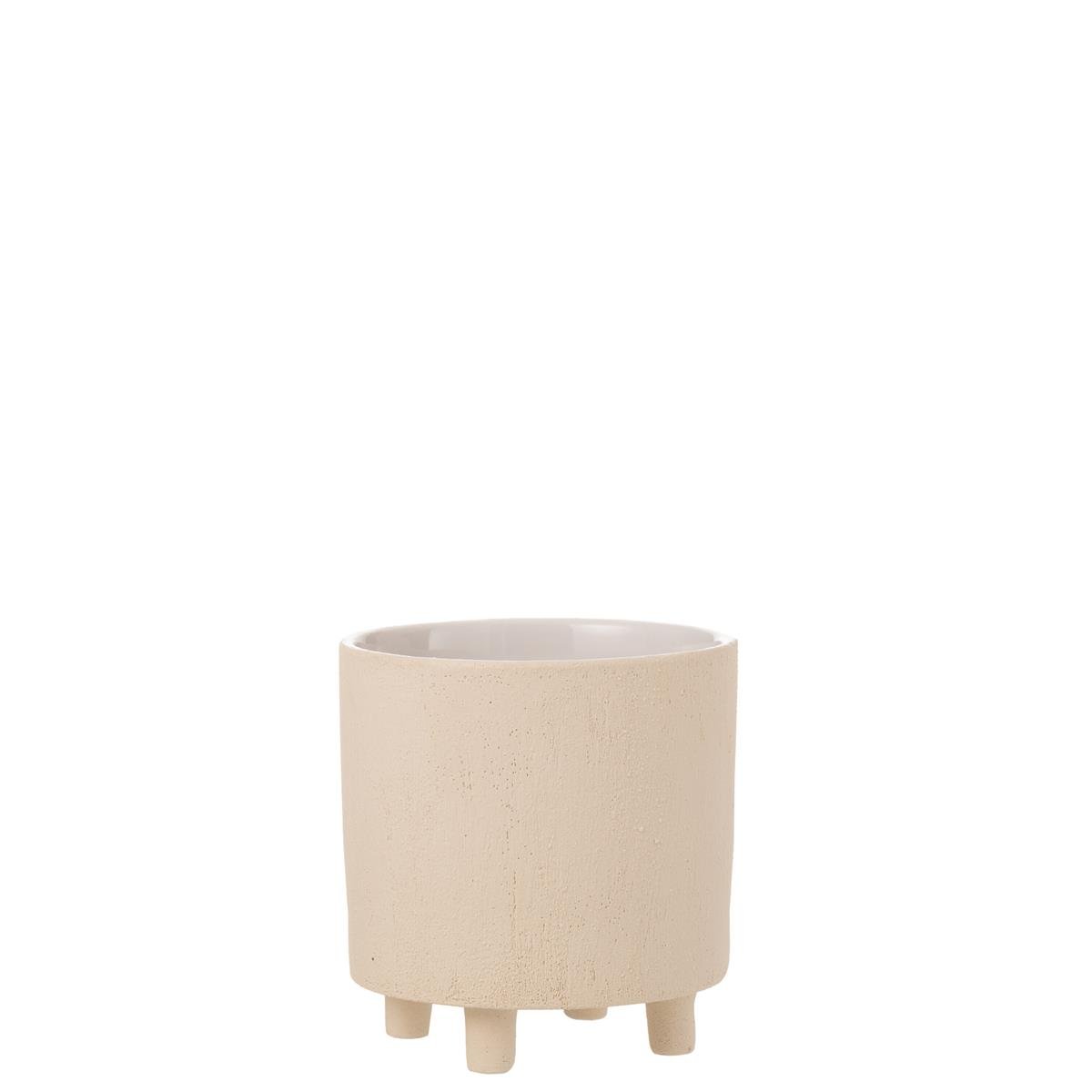 DE BESTE J-LINE BLOEMPOT ZAND VAN KERAMIEK IN BEIGE MEDIUM Ø 20.50 CM