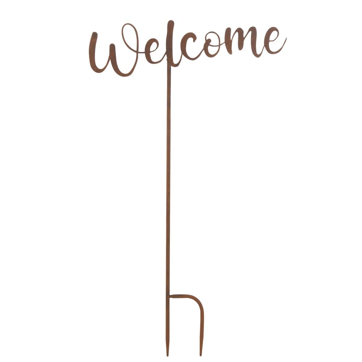 DE BESTE J-LINE DECORATIE TUIN WELCOME - IJZER - ROEST - 6 STUKS