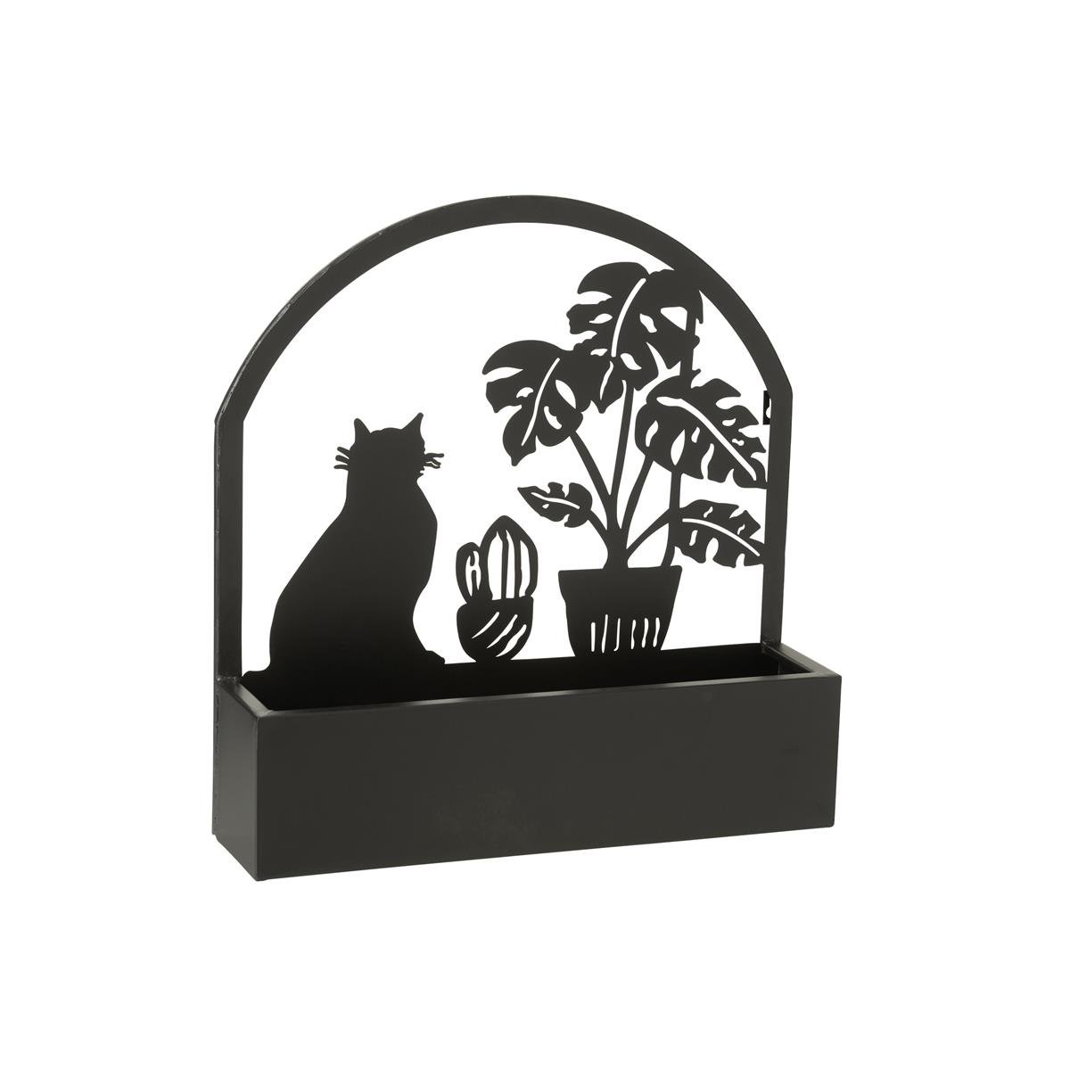 DE BESTE J-LINE BLOEMPOT VOOR KATTEN - METAAL - ZWART - Ø 11.50 CM