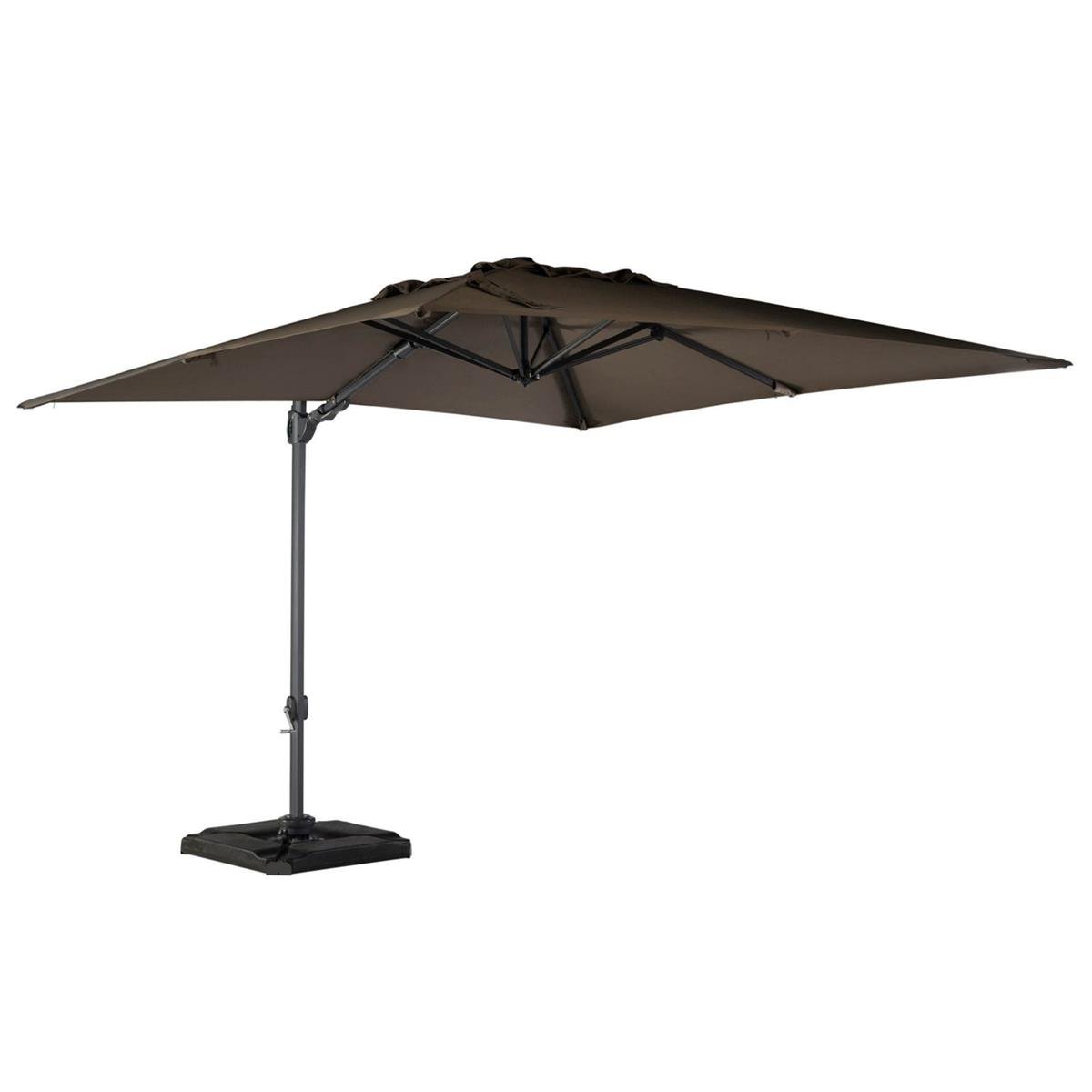 DE BESTE MANIER OM TE GENIETEN VAN DE ZOMER MET DE EXOTAN ROMA ZWEEFPARASOL VIERKANT 300 X 300 CM - TAUPE