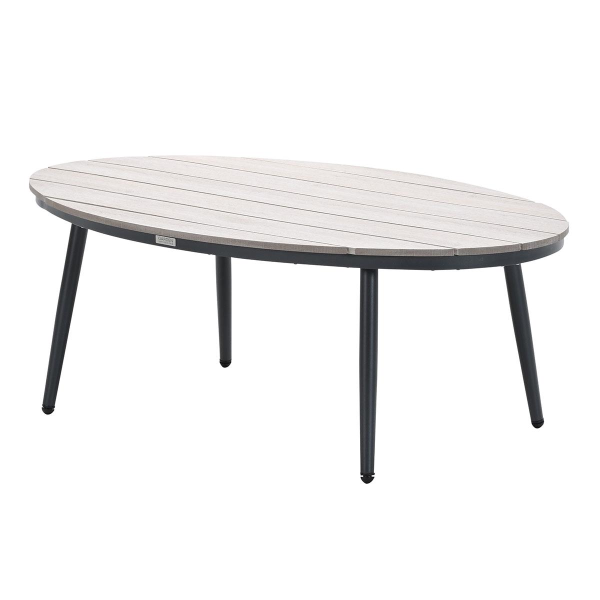 DE BESTE GARDEN IMPRESSIONS LUCAS LOUNGETAFEL OVAAL 120CM - LIGHT IMOWOOD