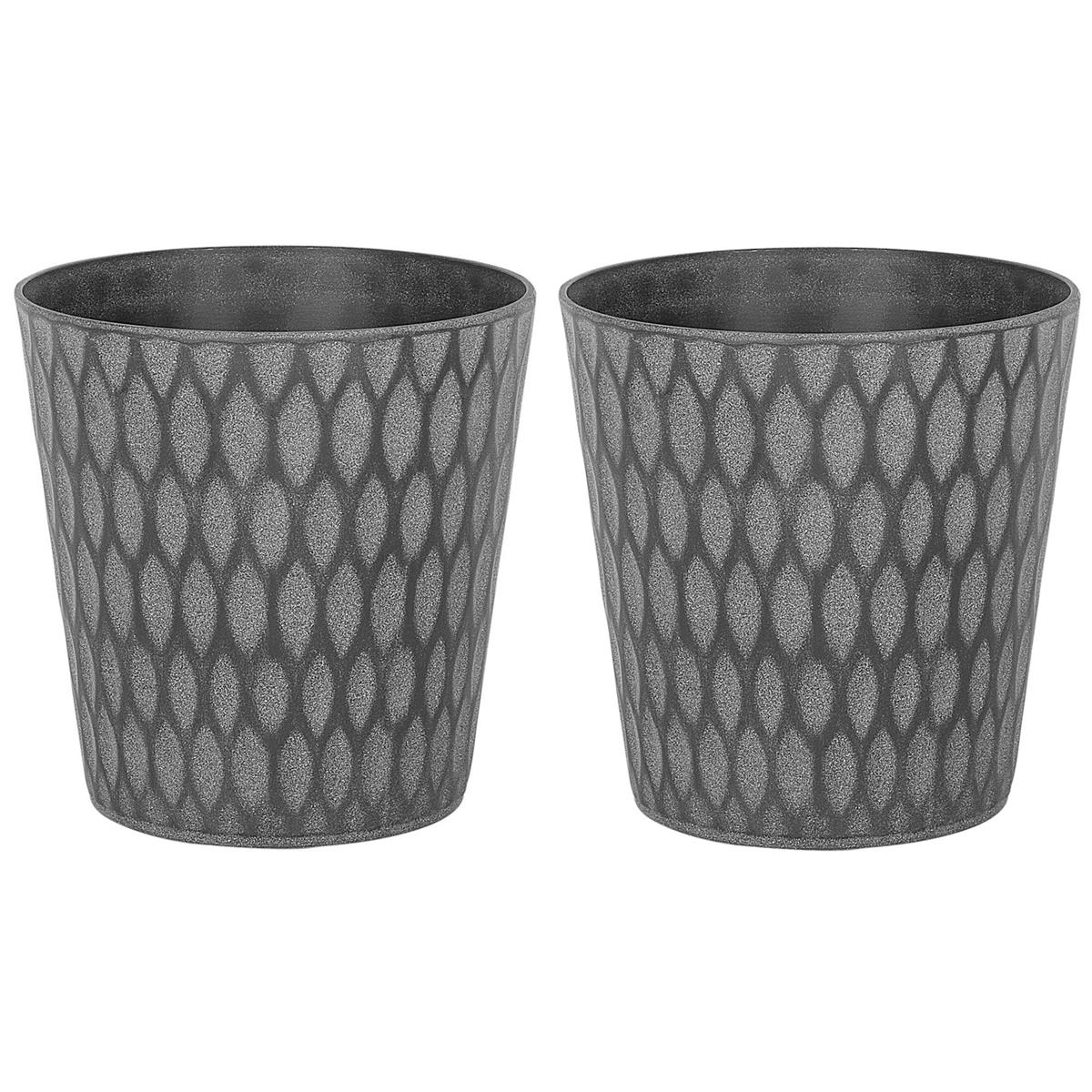 - DE BESTE BELIANI-LAVRIO-BLOEMPOTSET VAN 2 - GRIJS - 36 CM - KLEI-VEZELMENGSEL