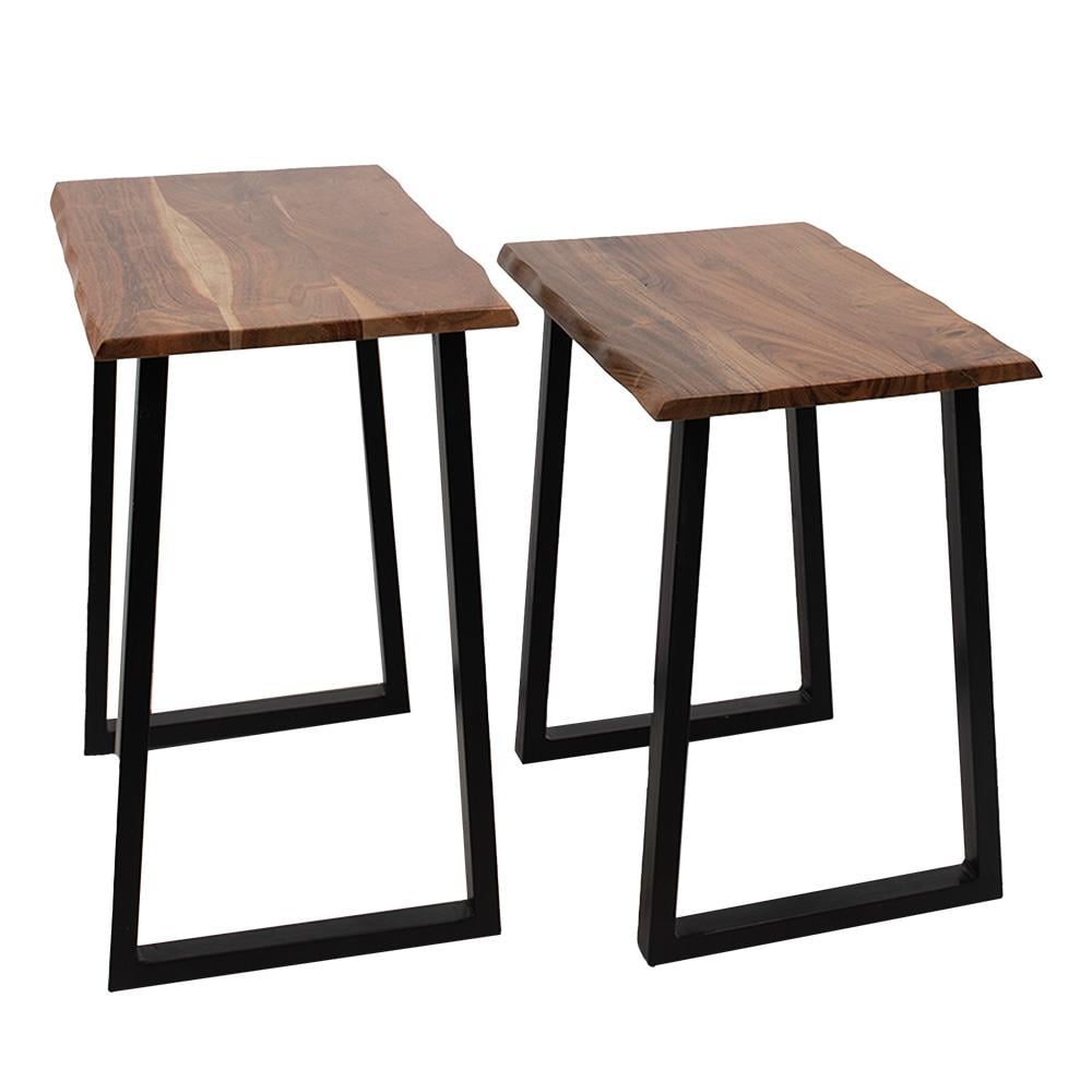 - DE BESTE CLAYRE & EEF BIJZETTAFEL SET VAN 2 50X30X50 BRUIN HOUT IJZER