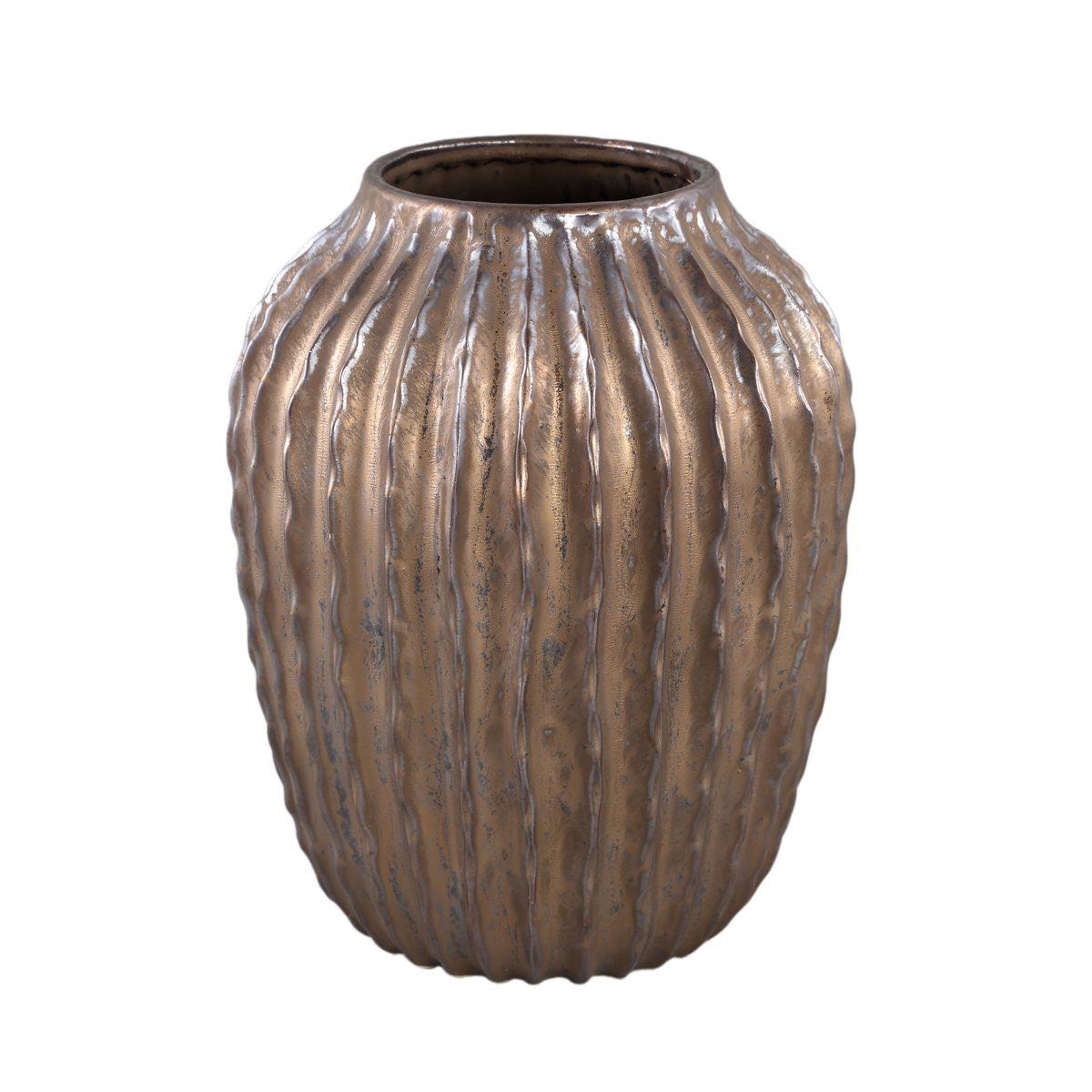 DE BESTE PTMD BODI BLOEMPOT - KERAMIEK - BRONS - 23 X 23 X 29 CM