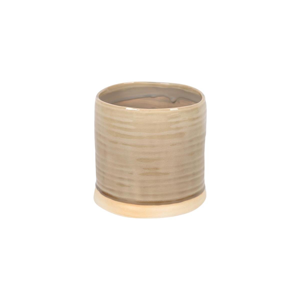 DE BESTE RASTELI BLOEMPOT-SIERPOT BEIGE-BRUIN MET EEN DIAMETER VAN 18 CM EN EEN HOOGTE VAN 17 CM