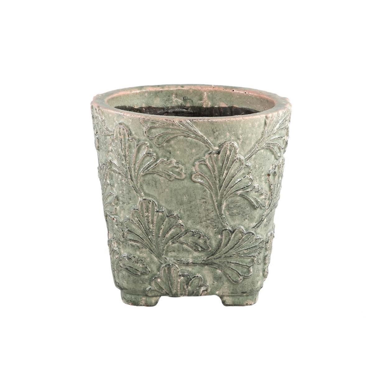 DE BESTE PTMD SERINO RONDE BLOEMPOT - H25,5 x Ø26,5 cm - KERAMIEK - GRIJS